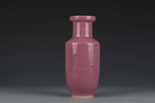 Qing Dynasty Red Glaze Rodlike Porcelain Vase