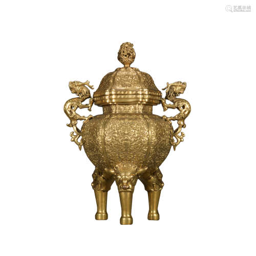 A gilt-bronze censer