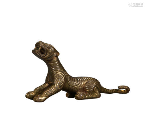 A gilt-bronze beast