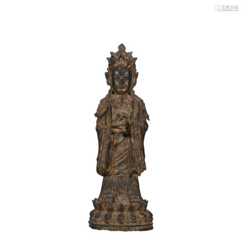 A bronze statue of Guanyin