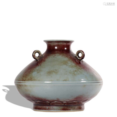 A flambe glazed vase