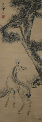 A Zhu da's deer painting