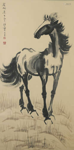 A Xu beihong's horse painting