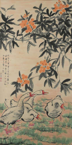 A Xu beihong's goose painting