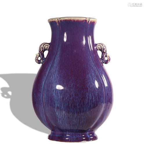 A flambe glazed jar