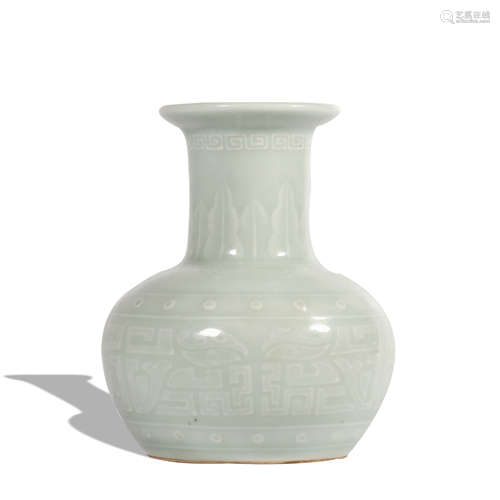 A celadon-glazed vase