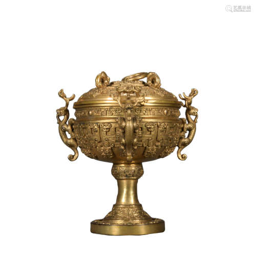 A gilt-bronze vase