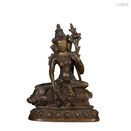A bronze statue of Vajra hand Bodhisattva