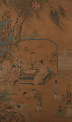 A Zhou wenju's figure painting