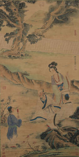 A Wen zhengming's figure painting