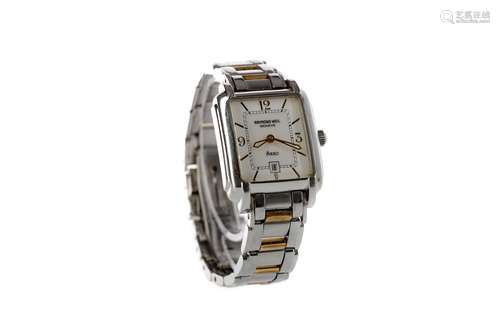 A LADY'S RAYMOND WEIL SAXO STAINLESS STEEL BICOLOUR QUARTZ W...