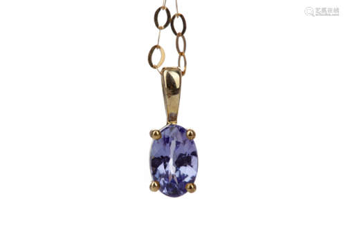 A TANZANITE SOLITAIRE PENDANT