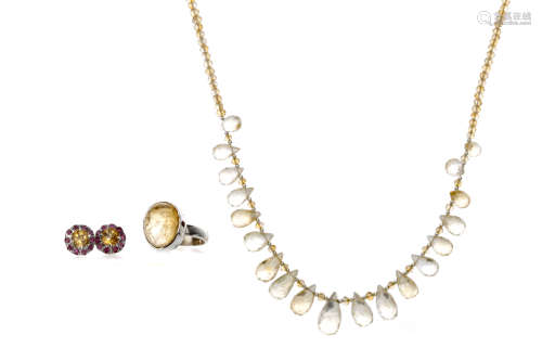 A COLLECTION OF CITRINE JEWELLERY