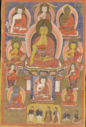 A THANGKA OF BUDDHA SHAKYAMUNI