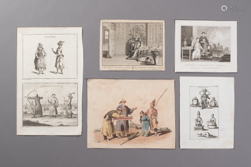 A GROUP OF FIVE EPHEMERA WITH CHINESE SCENES