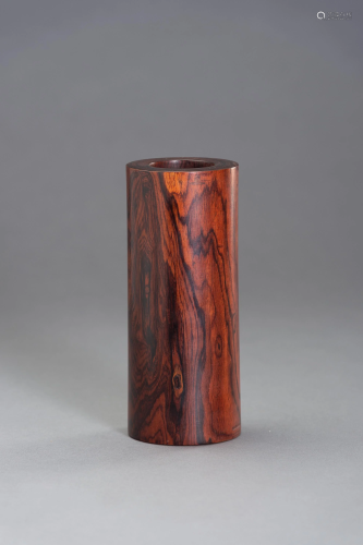 A HEAVY ROSEWOOD BRUSHPOT