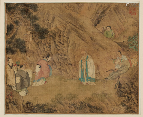 A CHINESE PAINTING OF AN OFFERING