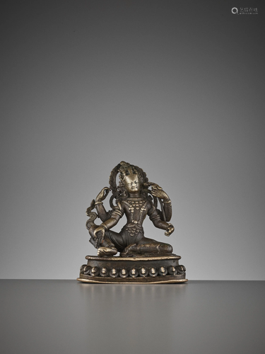 A SMALL BRONZE OF AVALOKITESVARA, 15TH-16TH C.