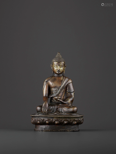 A BRONZE BUDDHA SHAKYMUNI