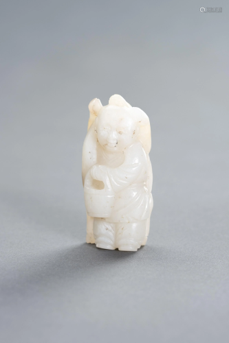 A WHITE JADE FIGURE OF ZHOU YANZI