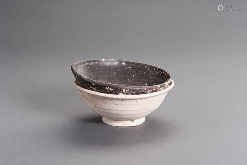 TWO MELTED TOGETHER CERAMIC SHIPWRECK BOWLS