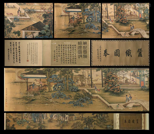 A CHINESE PAINTING HORIZONTAL HAND SCROLL