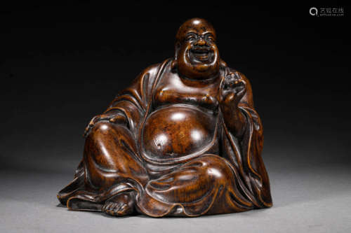 AN AGARWOOD BUDDHA DISPLAY ORNAMENT