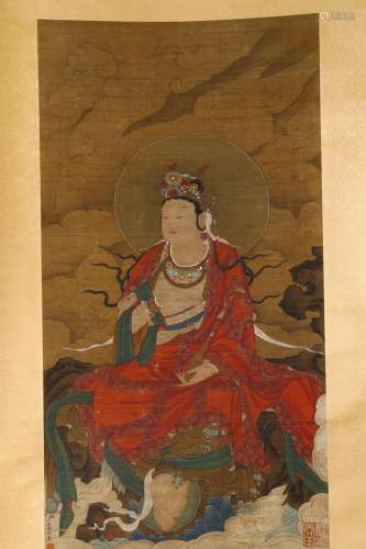 A CHINESE PAINTING SCROLL OF GUANYIN