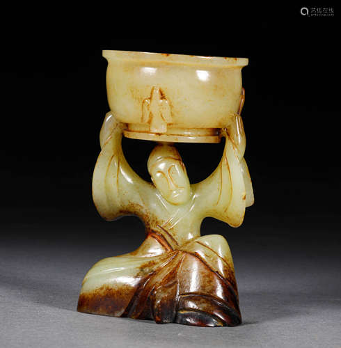 A VINTAGE HETIAN JADE DISPLAY ORNAMENT