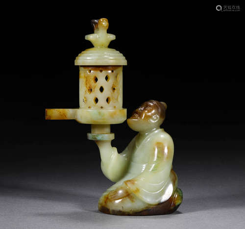 A VINTAGE HETIAN JADE INCENSE BURNER