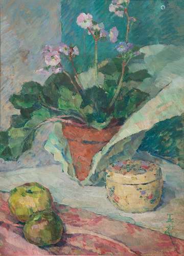 PAN YU LIANG (1895-1977) NATURE MORTE AU POT DE PRIMEVÈRES, ...