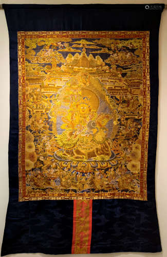 A LARGE EMBROIDERY TANGKA