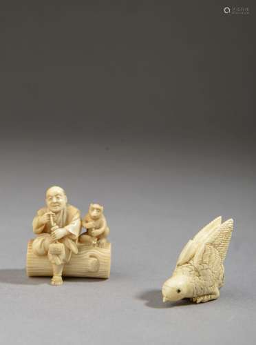 JAPON - Fin du XIXe, début du XXe siècle. Netsuke en ivoire ...