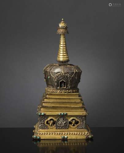 Stupa de l’illumination (byang chub mchod rten) Tibet, ca 18...