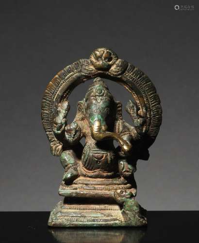 Ganesha Inde, (probablement Kerala) ca 17°-18°siècles Alliag...