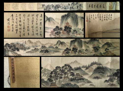 A CHINESE HORIZONTAL  HAND SCROLL