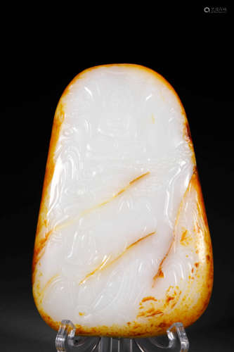 A WHITE HETIAN JADE ORNAMENT PIECE