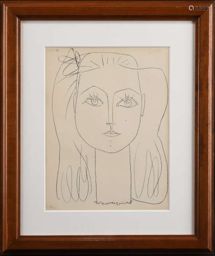 畢加索 女人肖像 版畫