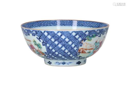A famille rose porcelain mandarin bowl, decorated with chara...