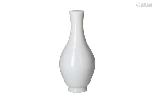 A thick-walled off-white glass vase. China, ca. 1910. H. 23 ...