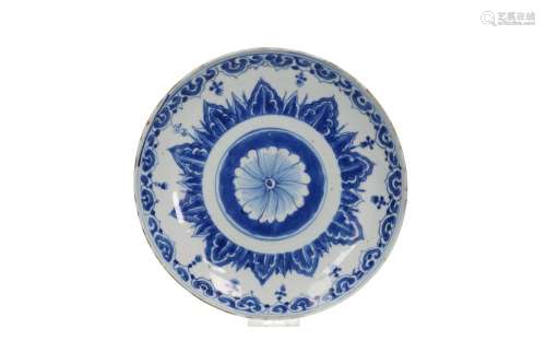 A blue and white Ko-sometsuke porcelain dish, decorated with...