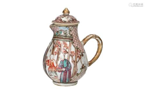 A polychrome Chine de commande porcelain jug, decorated with...