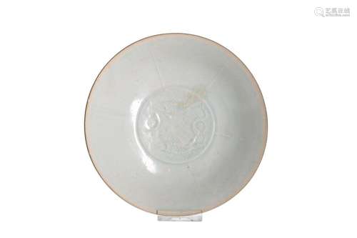 A Qingbai glazed porcelain bowl decorated with 'twin fish' s...