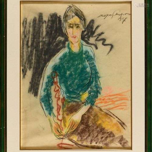 CHAPIRO JACQUES (1887-1992) Portrait d’une femme Pastel sur ...