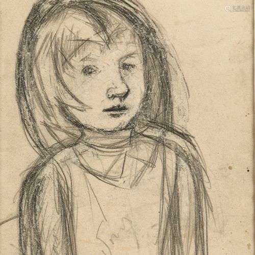 PESTEL VERA (1886/87-1952) Portrait d’une fille Crayon sur p...