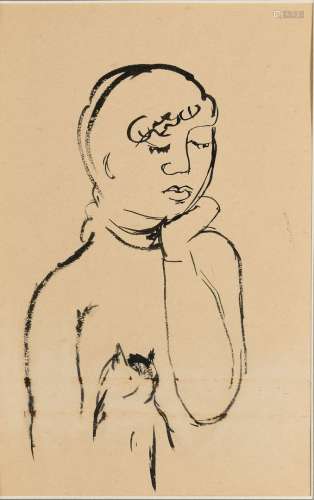SAFRONOVA ANTONINA (1892-1966) Dessin à double faces. « Femm...