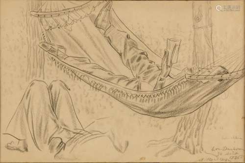 ROUBTZOFF ALEXANDRE (1884-1949) Le Hamac Crayon sur papier S...