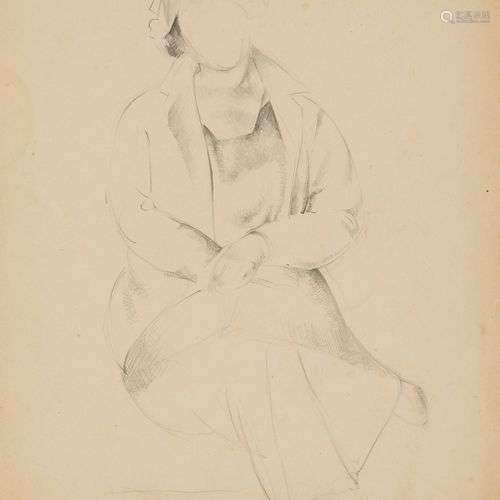 PASTUKHOV PAVEL (1889-1960) Femme Dessin au crayon Cachet de...