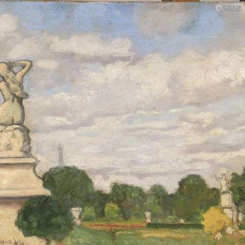 SINEZOUBOFF Nicolas (1891-1956) Jardin des Tuileries Huile s...