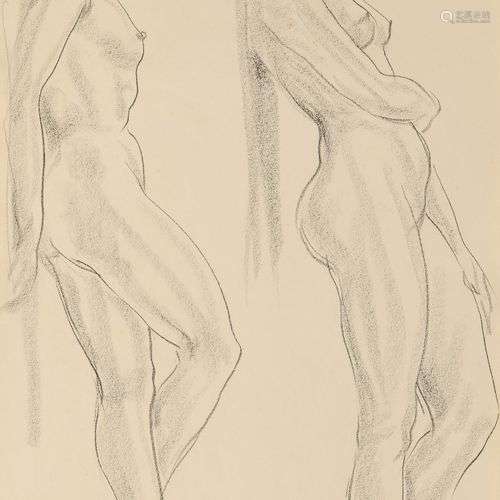 ROUBTZOFF ALEXANDRE (1884-1949) Nus Crayon sur papier Signé,...